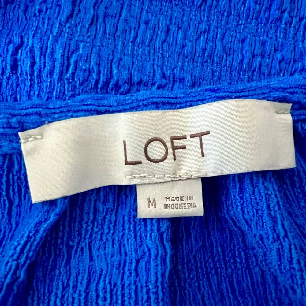 LOFT Women's Royal Blue Textured Blouse- Cobalt Blue - Picture 3 of 3